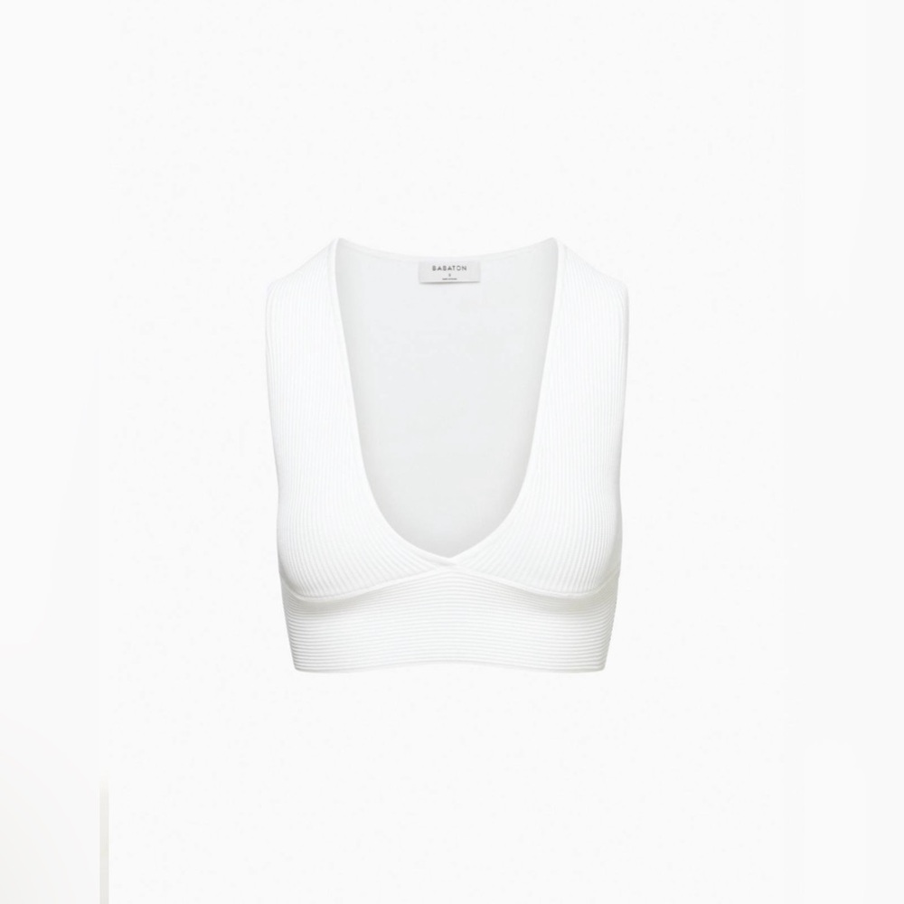 Aritzia Deep V Tank Cropped Top